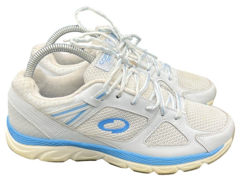 🩶 Copper Fit Women’s 8 White Mesh Walking Sneakers – Comfort Arch Support